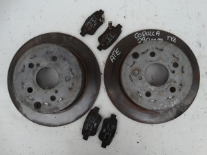 TARCZE HAMULCOWE + KLOCKI TYŁ ATE 290MM TOYOTA COROLLA VERSO II E12 F-VAT